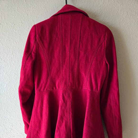 Just in Time for the Holidays! Fantastic Red Wool Blend Coat - Picture 2 of 8